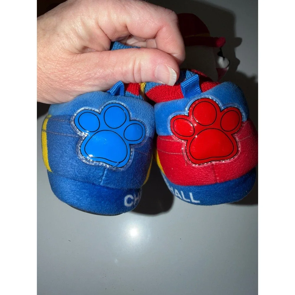 Paw Patrol Marshall Chase Toddler Plush Slippers Size 5-6 Blue Red